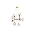 Living District Hanson 8-Light Metal Pendant in Brass and Frosted