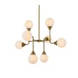 Living District Hanson 8-Light Metal Pendant in Brass and Frosted