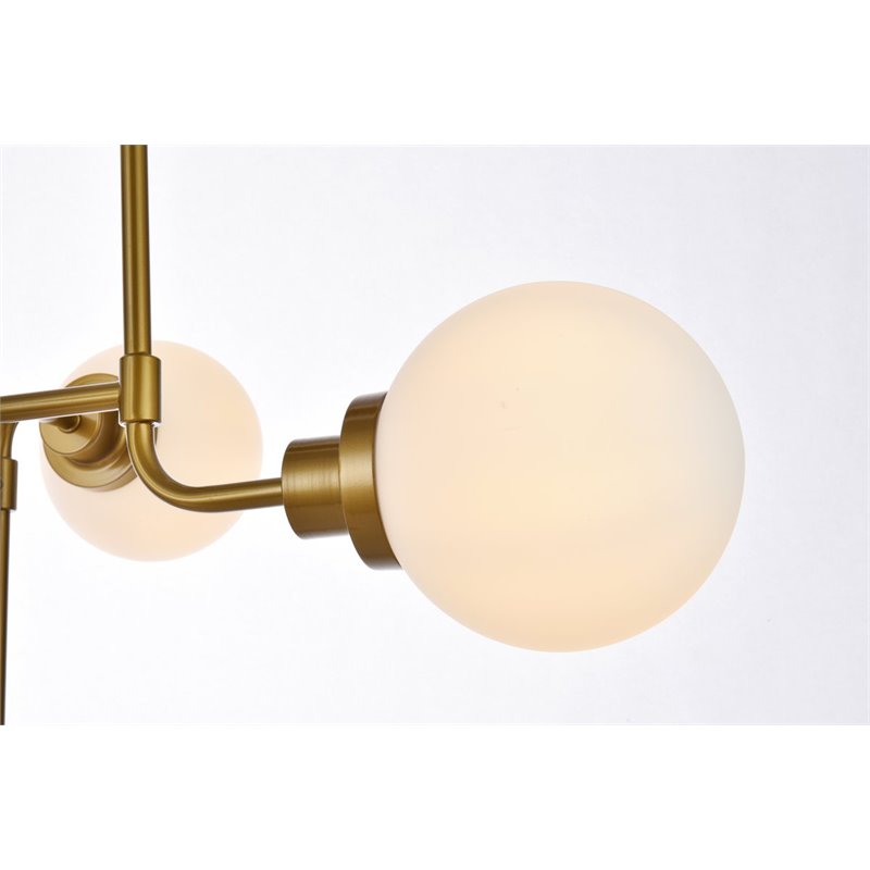 Living District Hanson 8-Light Metal Pendant in Brass and Frosted
