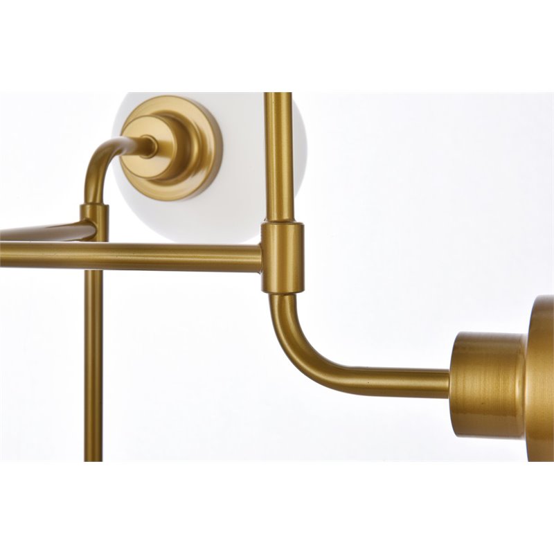 Living District Hanson 8-Light Metal Pendant in Brass and Frosted