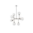 Living District Hanson 8-Light Metal Pendant in Polished Nickel/Frosted