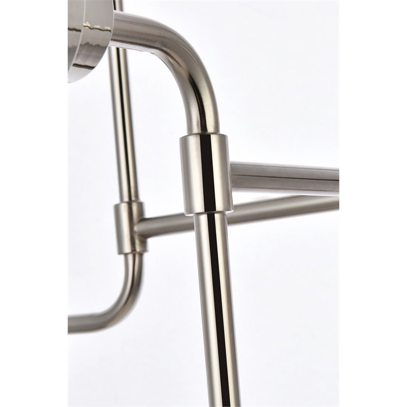 Living District Hanson 8-Light Metal Pendant in Polished Nickel/Frosted