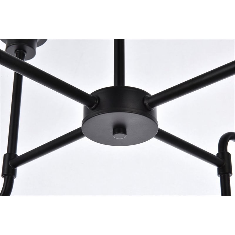Living District Hanson 8-Light Metal Pendant in Black and Clear Shade