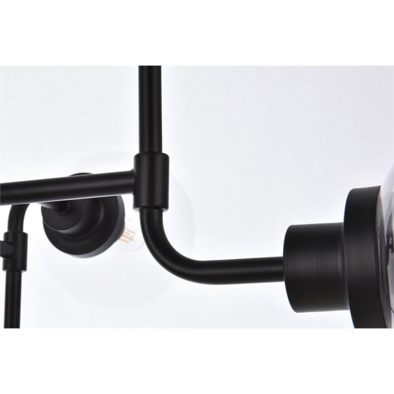 Living District Hanson 8-Light Metal Pendant in Black and Clear Shade