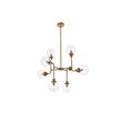 Living District Hanson 8-Light Metal Pendant in Brass and Clear Shade