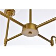 Living District Hanson 8-Light Metal Pendant in Brass and Clear Shade