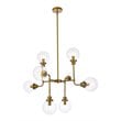 Living District Hanson 8-Light Metal Pendant in Brass and Clear Shade