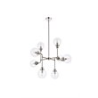 Living District Hanson 8-Light Metal Pendant in Polished Nickel and Clear