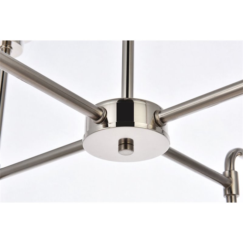 Living District Hanson 8-Light Metal Pendant in Polished Nickel and Clear