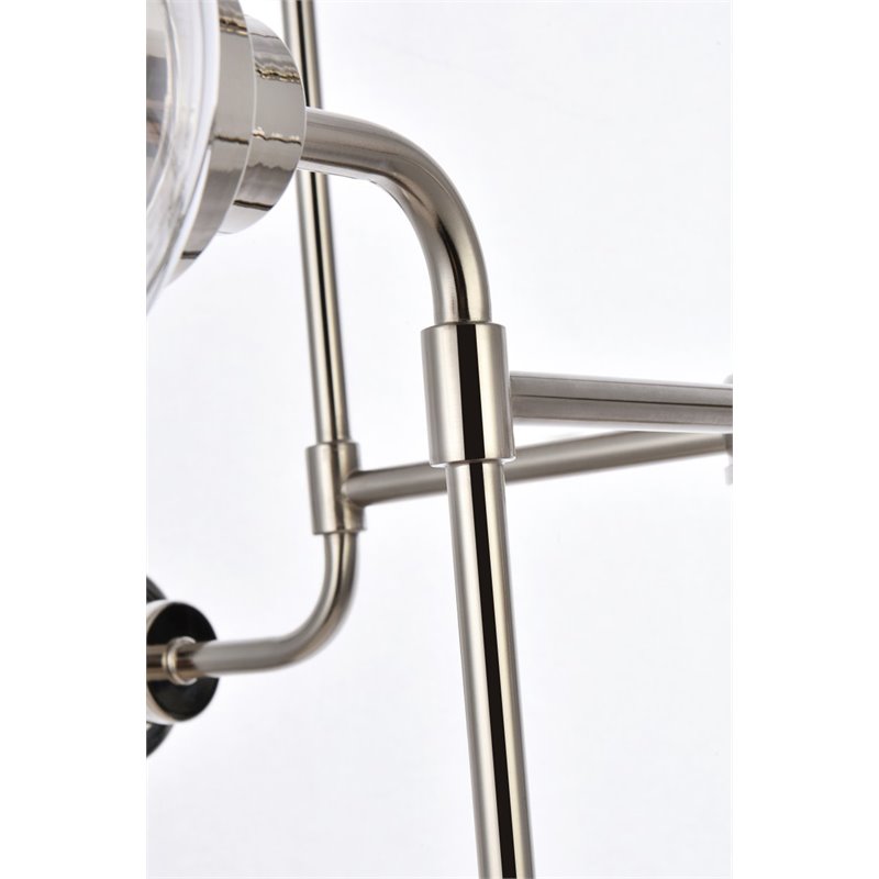 Living District Hanson 8-Light Metal Pendant in Polished Nickel and Clear