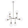 Living District Hanson 8-Light Metal Pendant in Polished Nickel and Clear