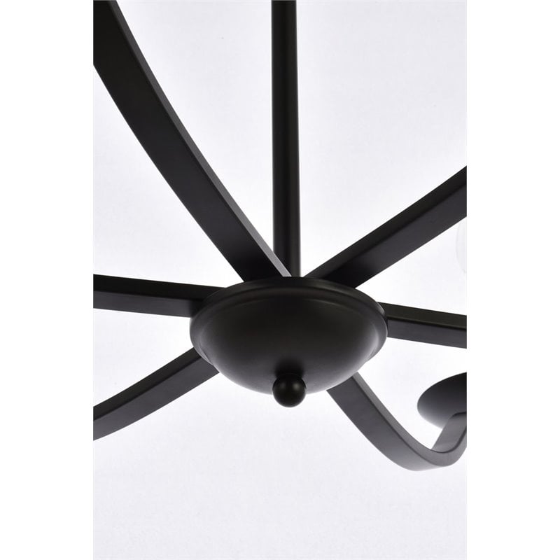 Living District Trey 6-Light Mid-Century Metal Pendant in Black