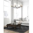 Living District Trey 6-Light Mid-Century Metal Pendant in Black/Brass