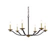 Living District Trey 6-Light Mid-Century Metal Pendant in Black/Brass