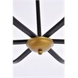 Living District Trey 6-Light Mid-Century Metal Pendant in Black/Brass
