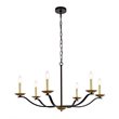 Living District Trey 6-Light Mid-Century Metal Pendant in Black/Brass