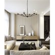 Living District Trey 6-Light Mid-Century Metal Pendant in Black Finish