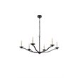 Living District Trey 6-Light Mid-Century Metal Pendant in Black Finish