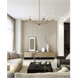 Living District Trey 6-Light Mid-Century Metal Pendant in Brass Finish