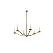 Living District Trey 6-Light Mid-Century Metal Pendant in Brass Finish