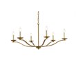 Living District Trey 6-Light Mid-Century Metal Pendant in Brass Finish