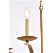 Living District Trey 6-Light Mid-Century Metal Pendant in Brass Finish
