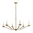 Living District Trey 6-Light Mid-Century Metal Pendant in Brass Finish