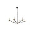 Living District Trey 6-Light Mid-Century Metal Pendant in Black and Brass