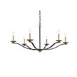 Living District Trey 6-Light Mid-Century Metal Pendant in Black and Brass