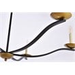 Living District Trey 6-Light Mid-Century Metal Pendant in Black and Brass