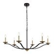 Living District Trey 6-Light Mid-Century Metal Pendant in Black and Brass
