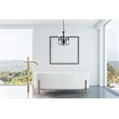 Living District Flynx 4-Light Mid-Century Metal Pendant in Black Finish