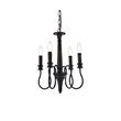 Living District Flynx 4-Light Mid-Century Metal Pendant in Black Finish