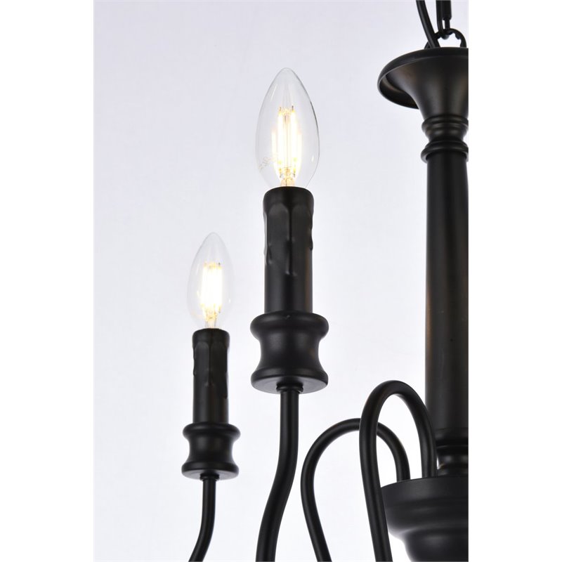 Living District Flynx 4-Light Mid-Century Metal Pendant in Black