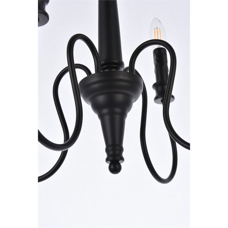 Living District Flynx 4-Light Mid-Century Metal Pendant in Black