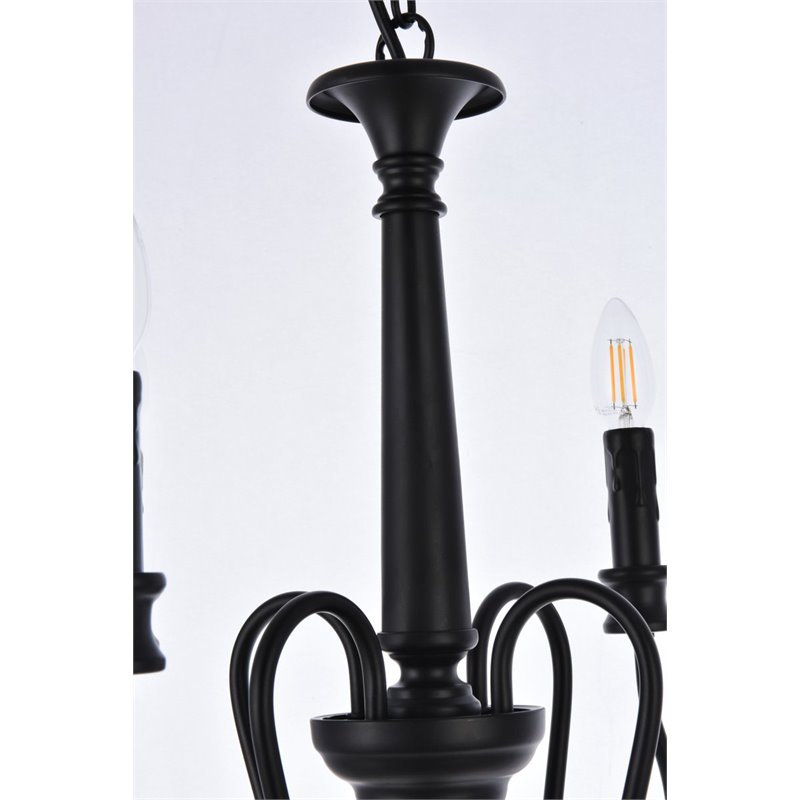Living District Flynx 4-Light Mid-Century Metal Pendant in Black