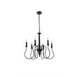 Living District Flynx 6-Light Mid-Century Metal Pendant in Black