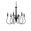 Living District Flynx 6-Light Mid-Century Metal Pendant in Black
