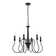 Living District Flynx 6-Light Mid-Century Metal Pendant in Black