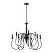 Living District Flynx 9-Light Mid-Century Metal Pendant in Black