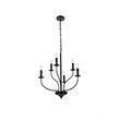 Living District Westley 6-Light Mid-Century Metal Pendant in Black Finish