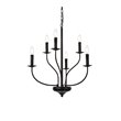 Living District Westley 6-Light Mid-Century Metal Pendant in Black Finish