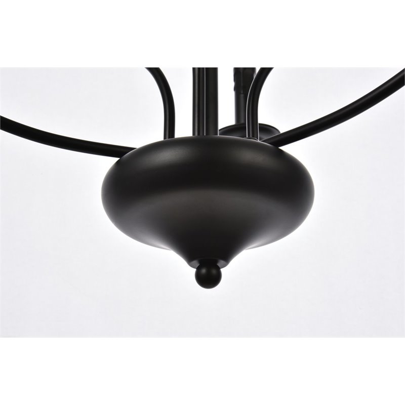 Living District Westley 6-Light Mid-Century Metal Pendant in Black Finish