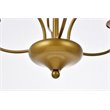 Living District Westley 6-Light Mid-Century Metal Pendant in Brass Finish