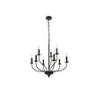 Living District Westley 9-Light Mid-Century Metal Pendant in Black
