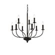 Living District Westley 9-Light Mid-Century Metal Pendant in Black