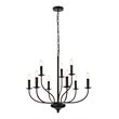 Living District Westley 9-Light Mid-Century Metal Pendant in Black