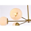 Living District Briggs 6-Light Mid-Century Metal Pendant in Brass/White