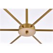 Living District Briggs 6-Light Mid-Century Metal Pendant in Brass/White
