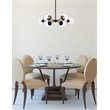 Living District Briggs 6-Light Mid-Century Metal Pendant in Black/Clear